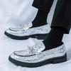 Fashion Trend New Luxury Men Tassel Loafter Male Black Silver Height Increasing Leather Shoes Tenis Masculino Zapatos Hombre