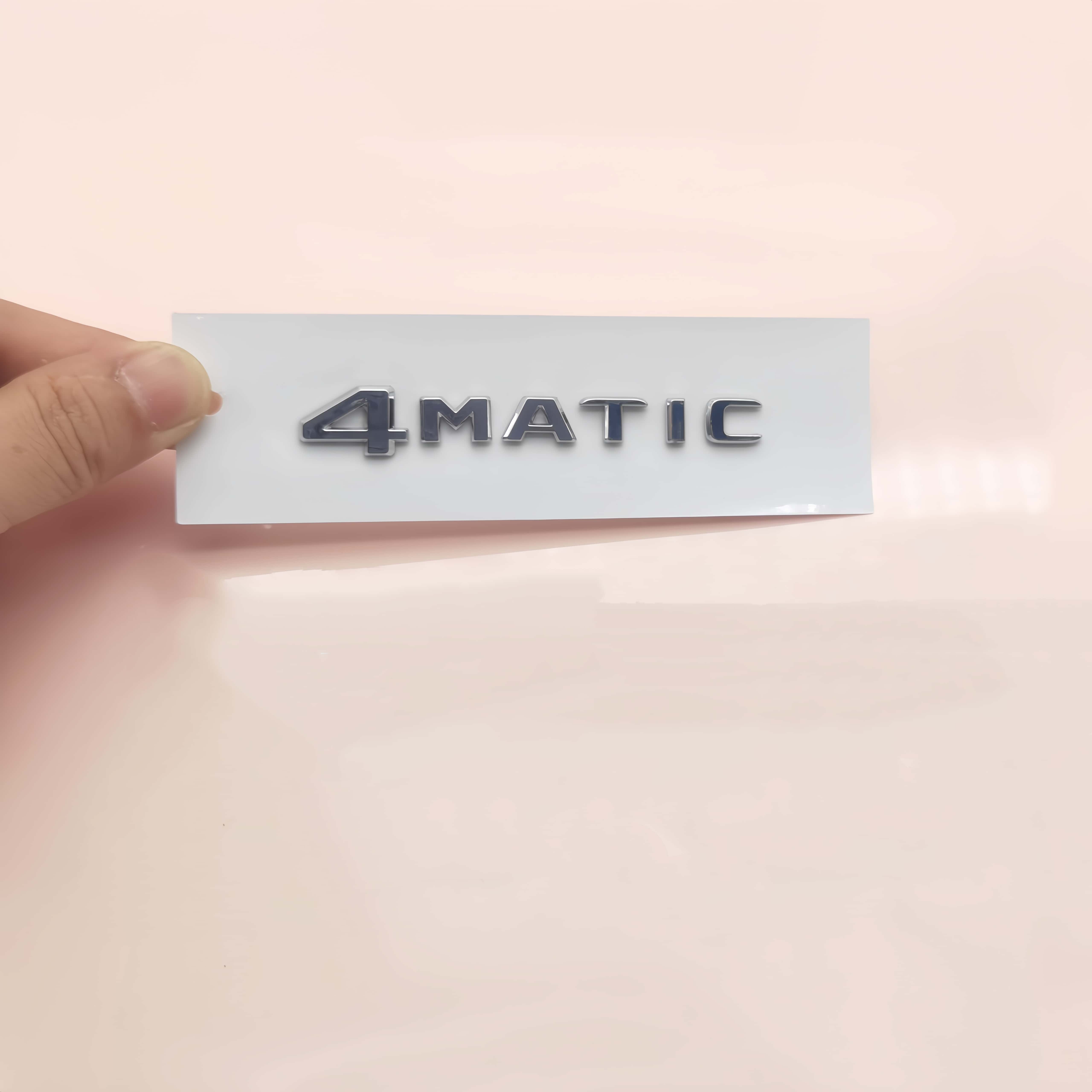 

1pc 3D ABS 4 MATIC Letters Car Emblem Badge Sticker for A/B/C/E/S/CLA/CLS/GLB/GLE/GLC/G Class срібний