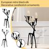 European Retro Black Elk Decorative Candlestick Ornaments
