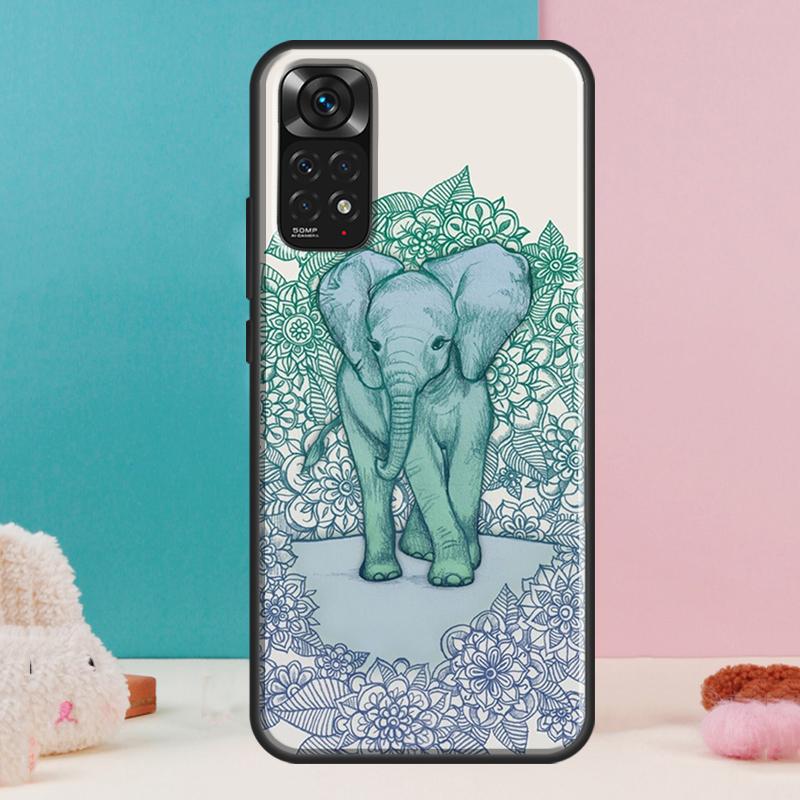 Cute Elephant Case For Xiaomi Redmi Note 13 Pro 14 12 11 9 10 9S 10S 11S 12S Redmi 14C 13C 10C 12C Cover