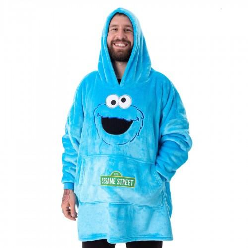Sesame Street Unisex Adult Cookie Monster Blanket Hoodie