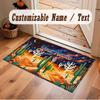 Mountain Landscape Theme Crystal Velvet Floor Rug Personalized Custom Name Text Warm Carpet Home Decoration