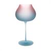 Elegant Moon Sea Blue Crystal Glass Wine Goblet Vintage Gradient Candy Color Home Use