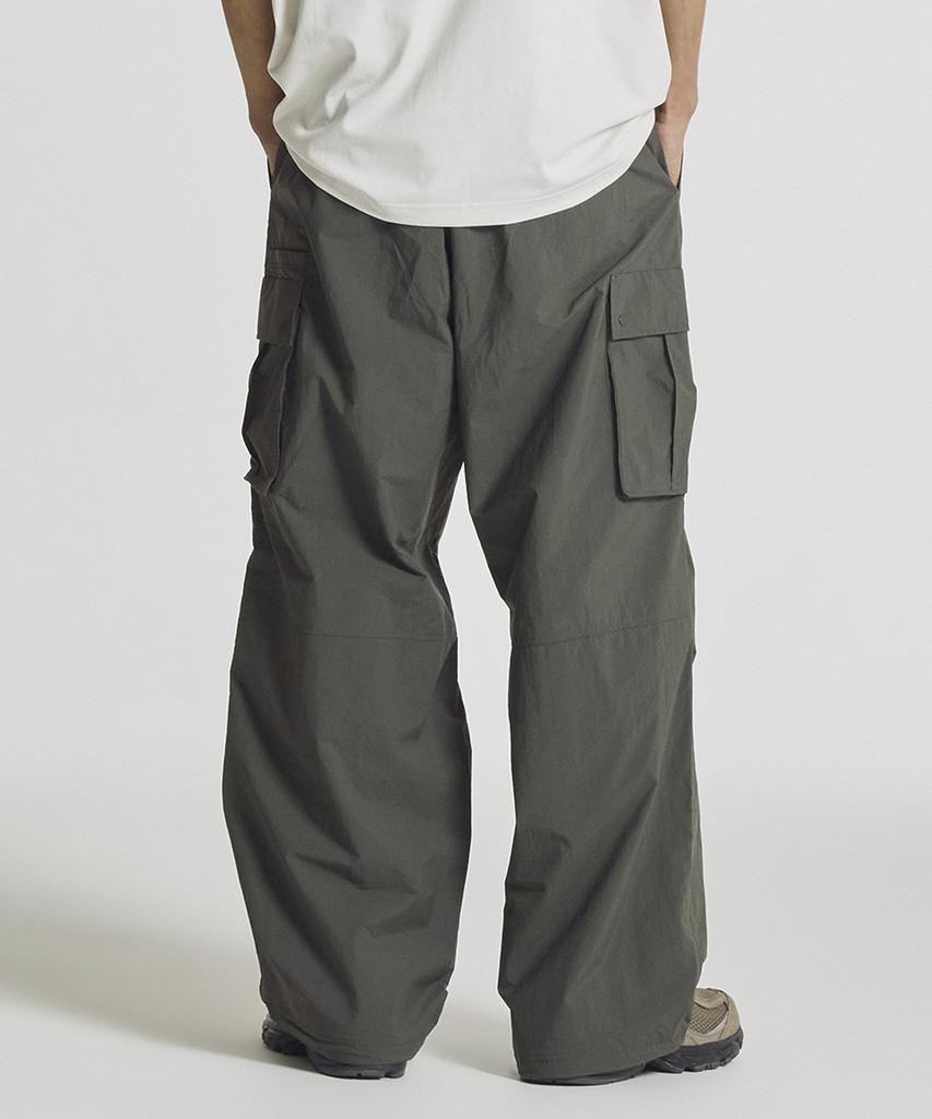 Nyuballanseu Nbntg21513 / Uni Frozen Cotton-Like Cargo Wide Pants (Dark Khaki)