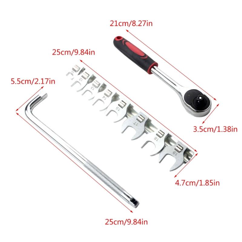 Set de chei cu clichet de 3/8 inch, extensie cu cap interschimbabil, chei cu clichet, placă, instrument cu mâner cu clichet pentru reparații auto