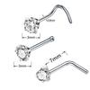 4PCS Surgical Steel Heart Nose Ring Stud Pack Real Star L Shape Nose Piercing Stud Set Square Nose Rings Set Piercing Nariz Lote