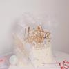 Romantic Fairy Cake Topper: Pearl Feather & Acrylic Happy Birthday Decoration