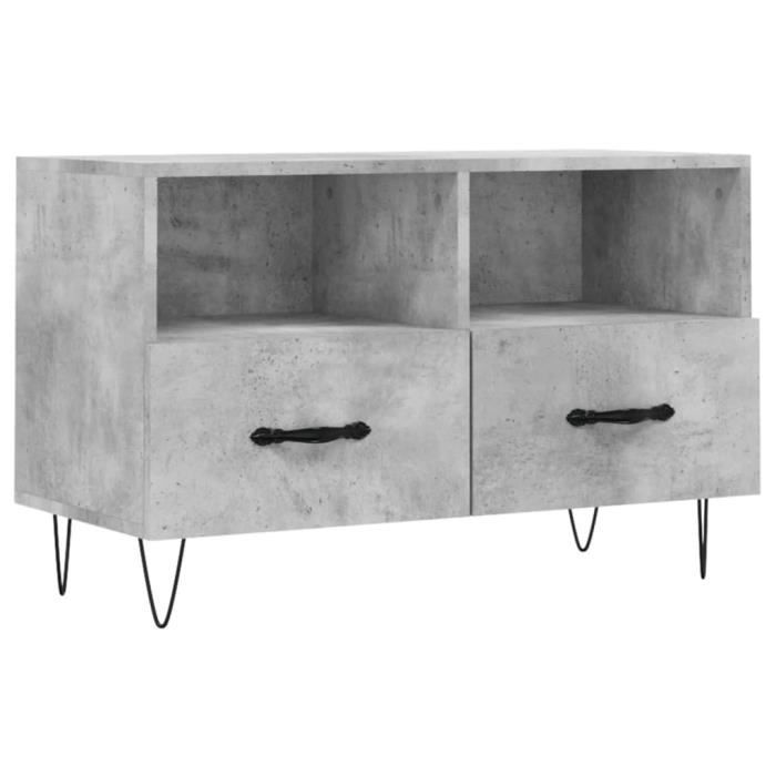 VidaXL Meuble TV Gris béton 80x36x50 cm Bois d'ingénierie 828968