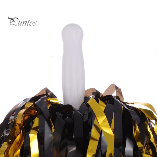 2 buc. Pompoane pentru majorete din folie metalica Pompoane pentru majorete Flori de mână cu mâner pentru competiții sportive, sărbători