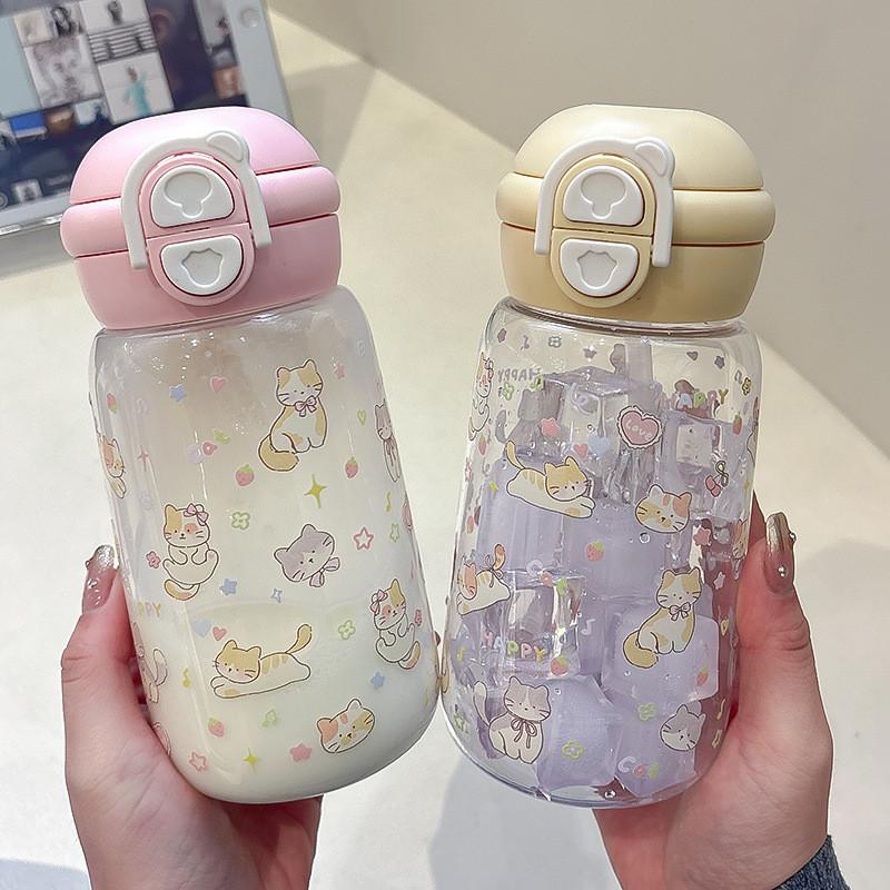 500ml Portable Plastic Cup With Straw For Students And Kids