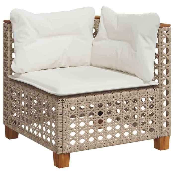VidaXL Garden Lounge Set with Cushions 8 Pcs Beige Braided Resin 3261946