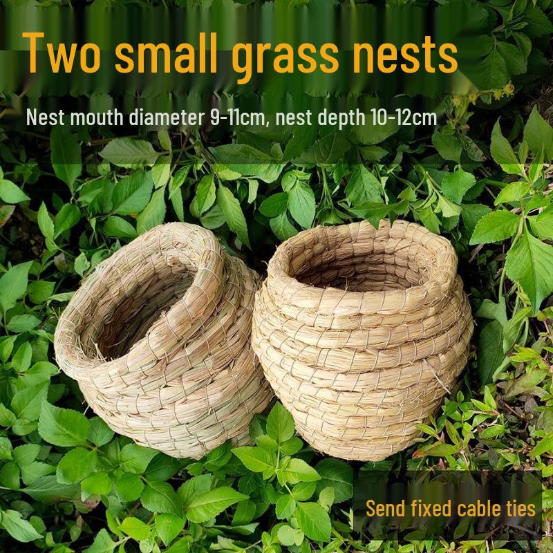 Straw-Woven Bird Nest: Parrot, Budgie, Cockatiel, Quail Sleep and Play Toy