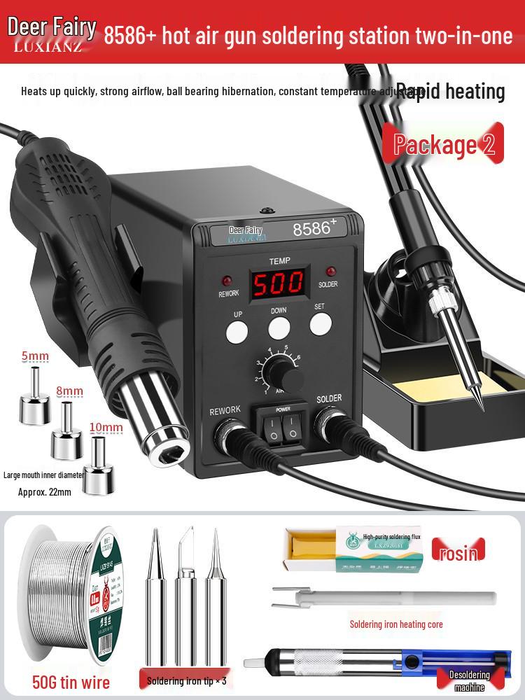 Lu Xianzi 8586D Hot Air Gun & Soldering Iron 2-in-1 for Mobile Phone Repair