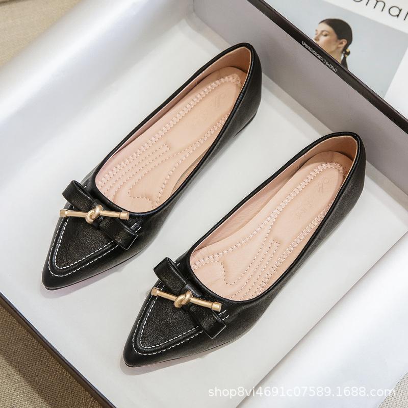 Fashion Soft Soled Pointed Single Shoes Womens Summer New Shallow Flat Shoe Womens Outer Wear Korean Version Fashion Casual Women Shoes