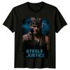 Steele Justice (1987) T-Shirt aus 100 % Baumwolle im Retro-80er-Jahre-Stil, inspiriert von Filmplakaten