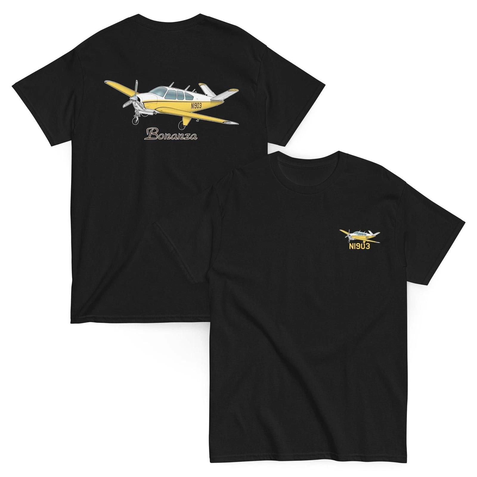 

Bonanza Airplane T-shirt - Personalized with Your N# - Back & Front M