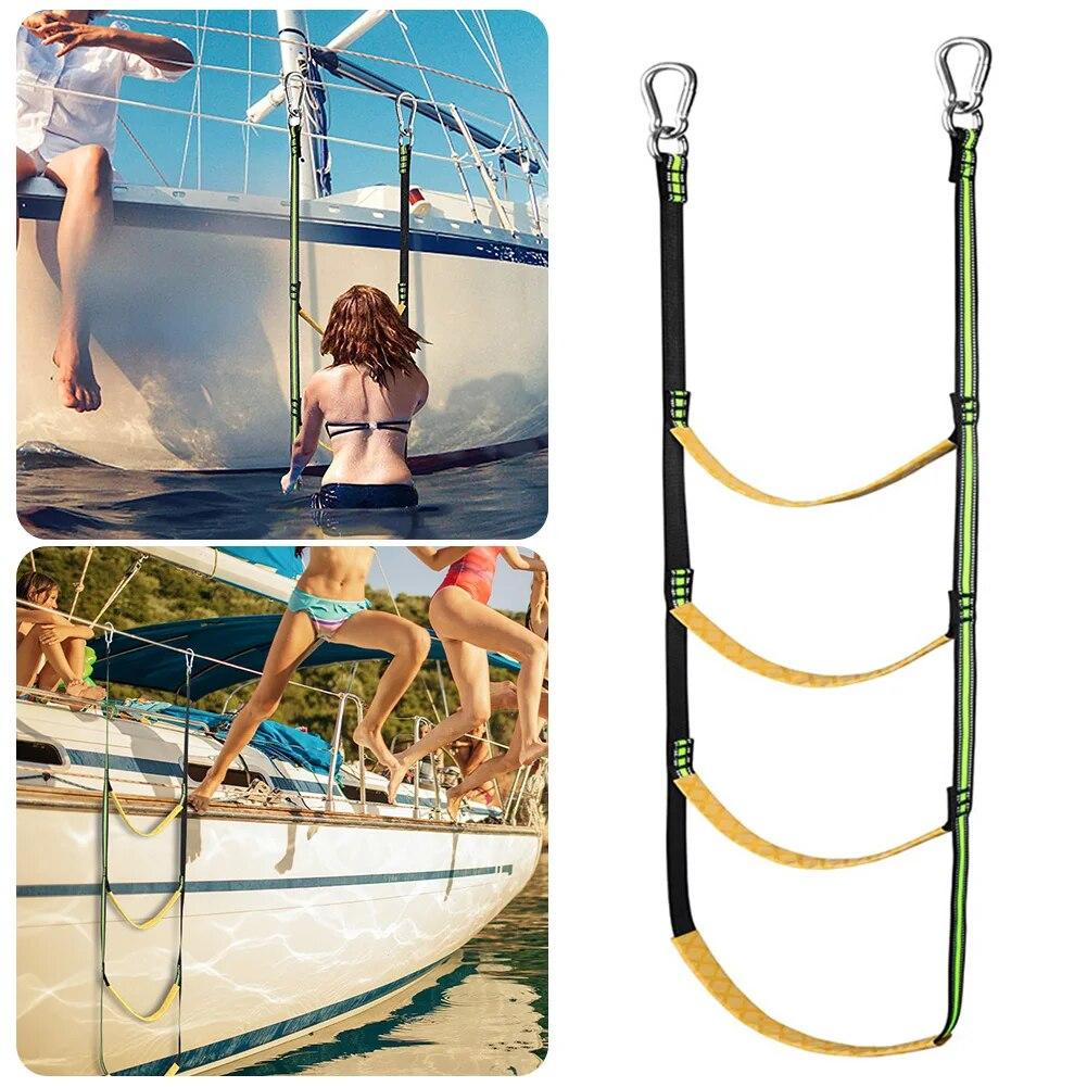3/4/5 Step Boat Rope Ladder Boarding Rope Ladder Kayak Motorboat Canoeing Speedboat Dinghy Yacht Boat Accessories Marine