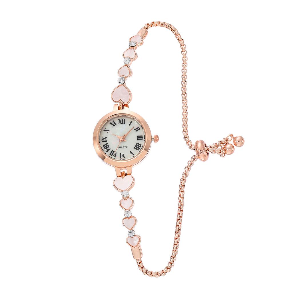 Classic Exquisite Shell Small Dial Watches Love Heart Bracelet Watch Fashion Rhinestone Ladies Wristwatch Clock Gift Reloj Mujer
