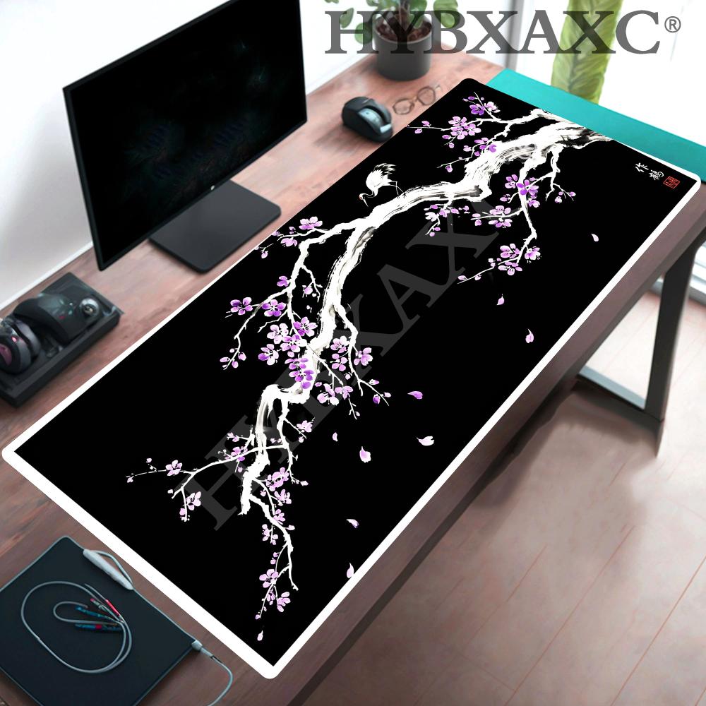 HYBXAXC Purple Plum Crane Ink Desk Mat Gaming Mouse Pad NonSlip Large for Office Home PC Gamer Computer Keyboard Mat Desk Pad