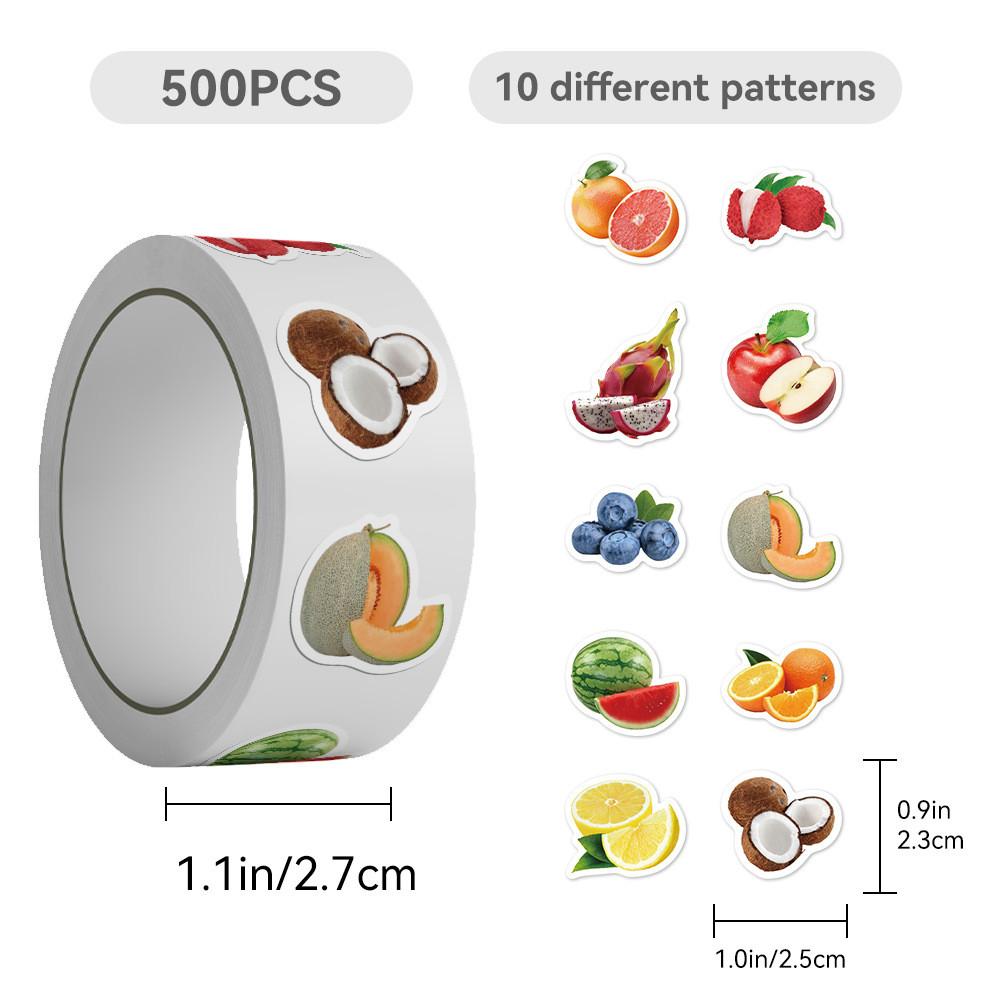 500Pcs/Roll Fruit Theme Stickers - Seals for Laptop/Journal/iPad/Guitar/Skateboard Decor RecordingYourLife Store