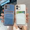 Card Holder Silicone Phone Case For For Iphone 16 15 14 13 12 11 Pro XR XS Max 7 8 Plus Gold Plating Bumper Shockproof Cover