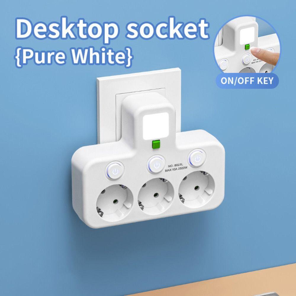 Independent Switch EU Plug Outlet Wall Mounted Power Strip Portable Wall Power Socket  Office Use