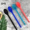 SW One Piece Design Food Stirring Cooking Tool Silicone Long Handle Mixing Spoon