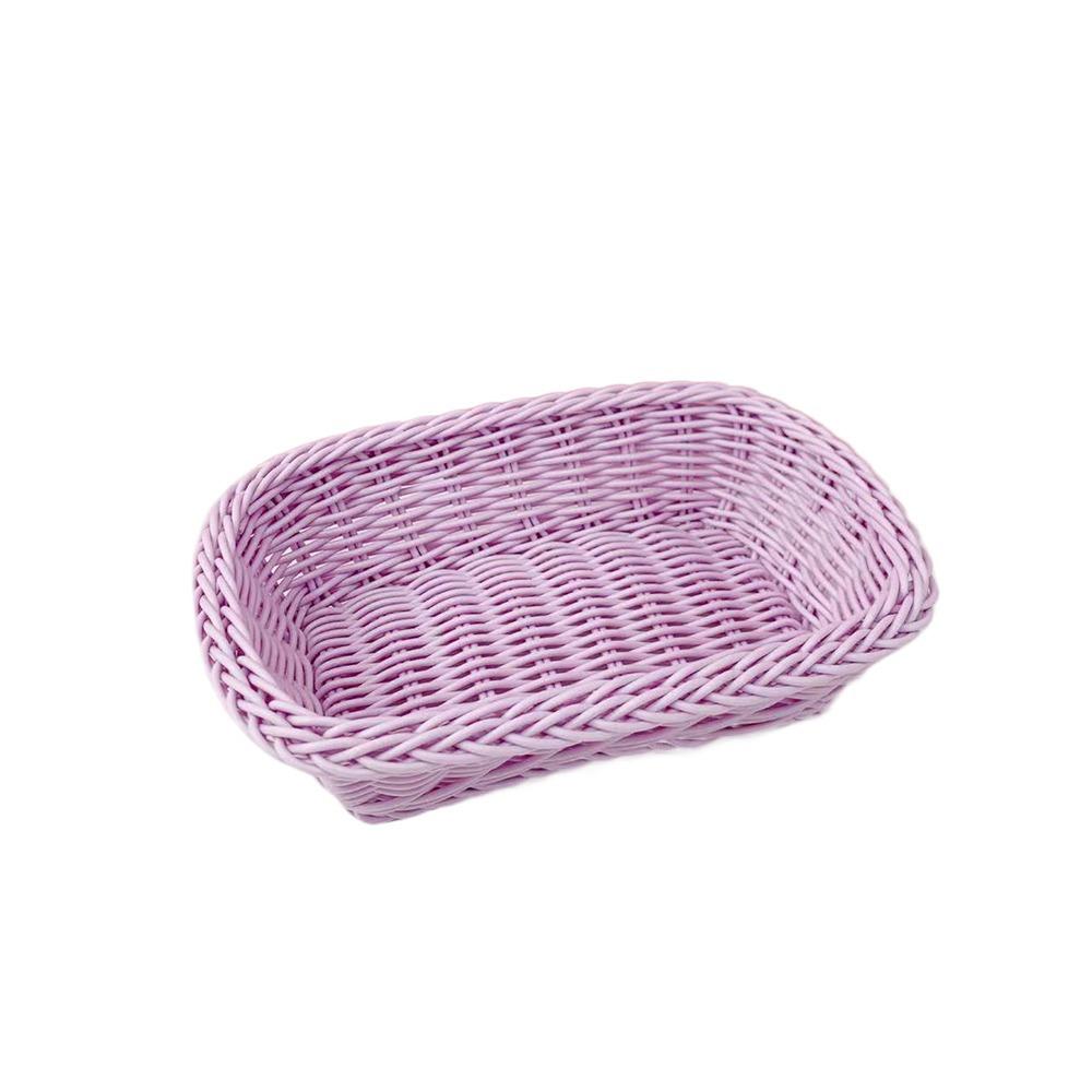 Plastic Wicker Basket Hand Woven Storage Basket New Imitation Rattan Basket  Fruit Display