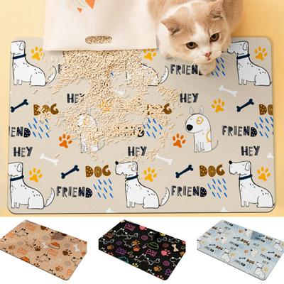 Huisdier Placemat Duidelijke Print Snelle Wateropname Kunstleer Cartoon Patroon Huisdier Hond Kat Kom Placemat Huisdier Benodigdheden