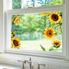 Sunflower Window Decoration Sticker Rustic Style Glass Wall Decal Home Wall Decor Self-Adhesive