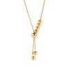 Metal Ball Beaded Pendant Necklaces for Women Ladies Temperament Fine Chains Adjustable Pull-Out Necklaces Jewelry Accessories