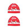 2pcs/set Snowman Christmas Car Seat Cover Cartoon Auto Headrest Decorative Hat  Car Decor