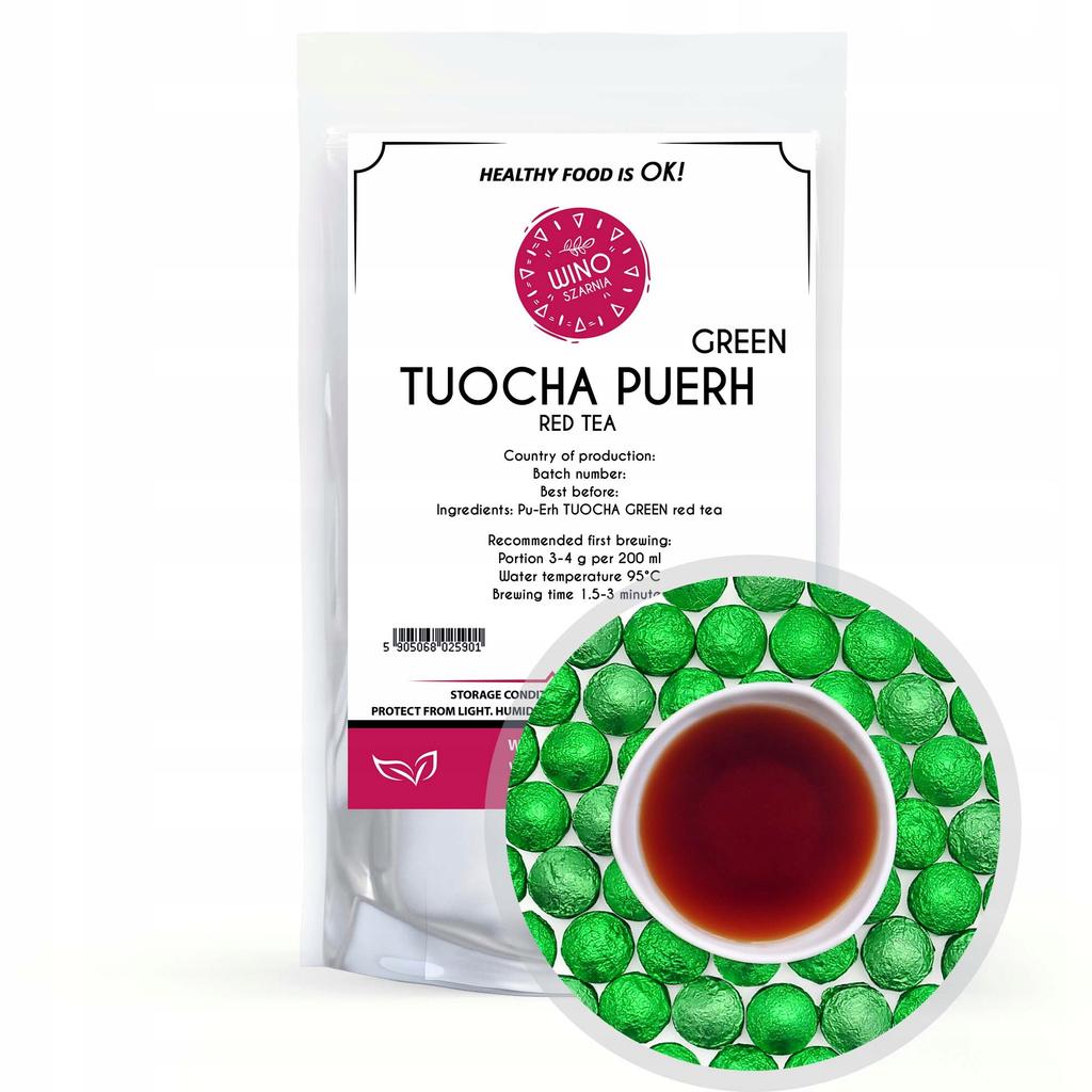 Herbata Czerwona prasowana PU ERH TUOCHA Zielona 50g puerh
