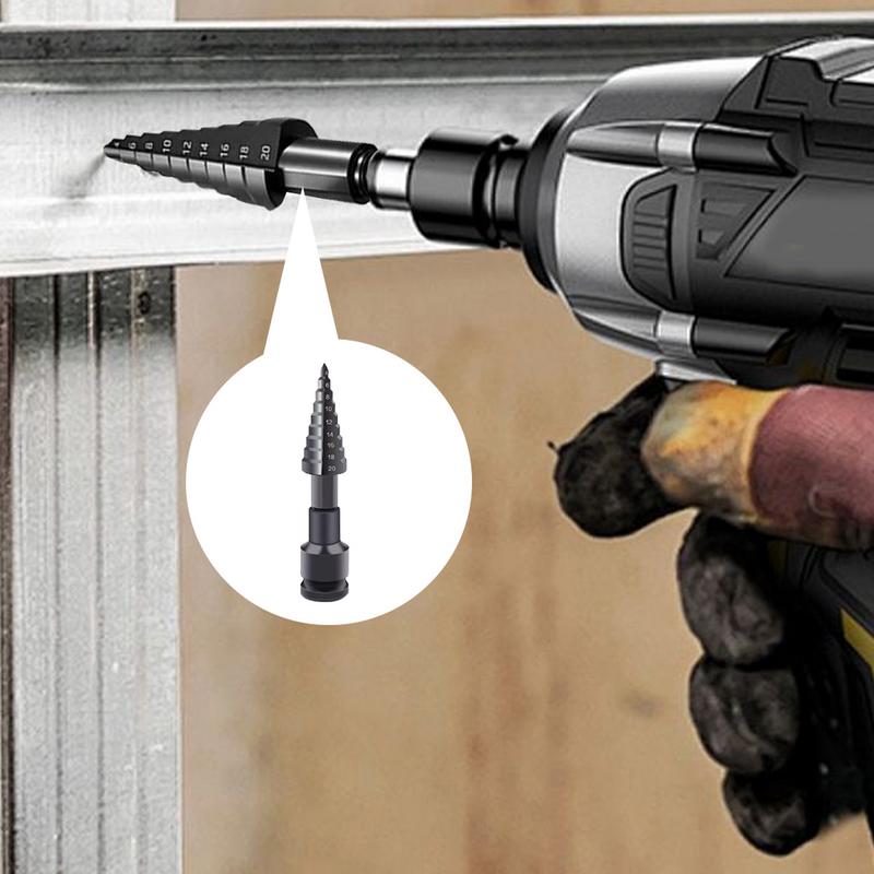 Step Drill Bit Electric Wrench Drill Bit Stepped Up Bits Home Tools Multi Size Hole Stepped Up Drill Bit For Stainless Steel