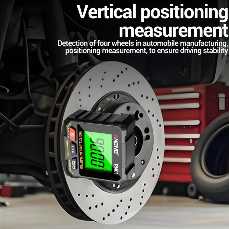 ANENG Mini Digital Level With LCD Backlight Tiltmeter 360 Degree Four Sided Magnetic Level Gauge Slope Measurement Meter