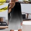 Women's Fashion Gradient V-neck Long Sleeve Dress