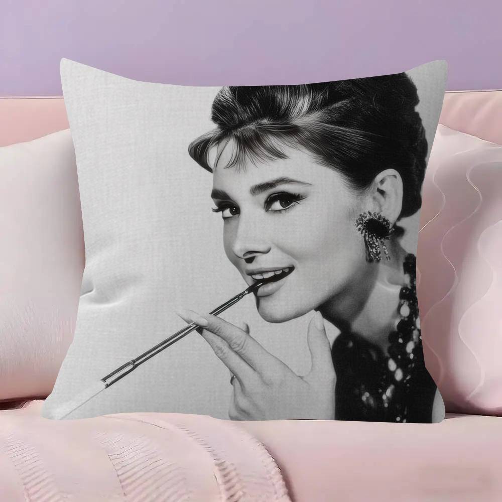 Audrey Hepburn Lipstick Pillowcase Toon Gift Cushion Cover Bedroom Home Sofa Chair Seat Decor Pillow Case
