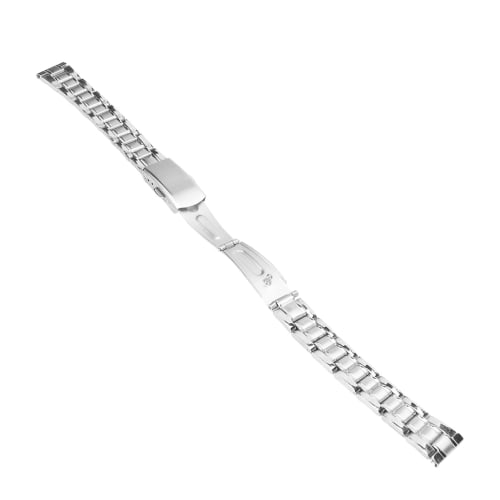 Sxhlseller Stainless Steel Watch Band, Adjustable Length, Double Button Quick Release Metal Watch Strap (12mm)