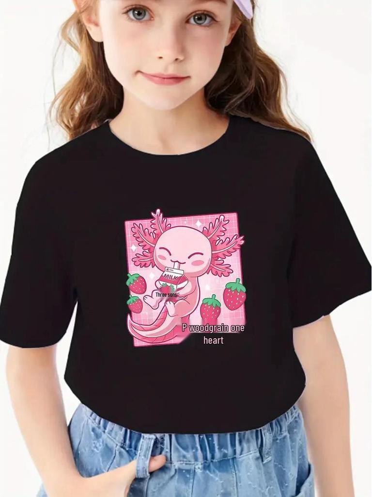 Pure Cotton Solid Color Children's Short-Sleeve T-Shirt for Girls and Boys