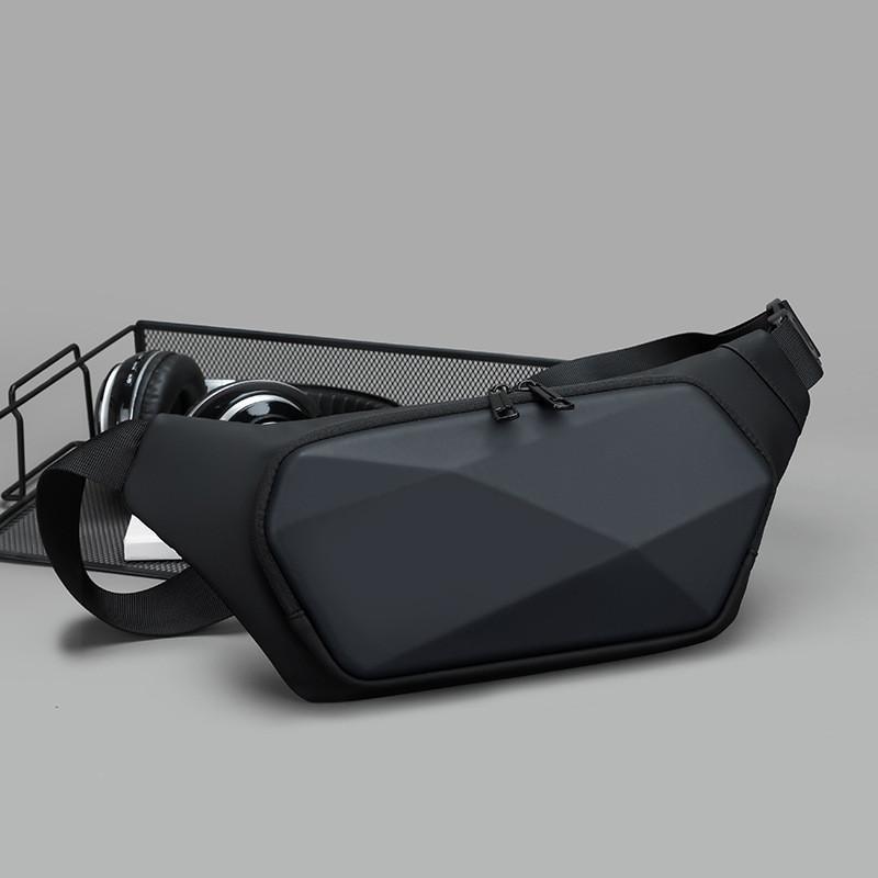 Sports Waist Bag, Large Capacity Single Shoulder Crossbody Bag, Personalized Fashion, Business Commuting Trend, Hard  Men's Chest Bag