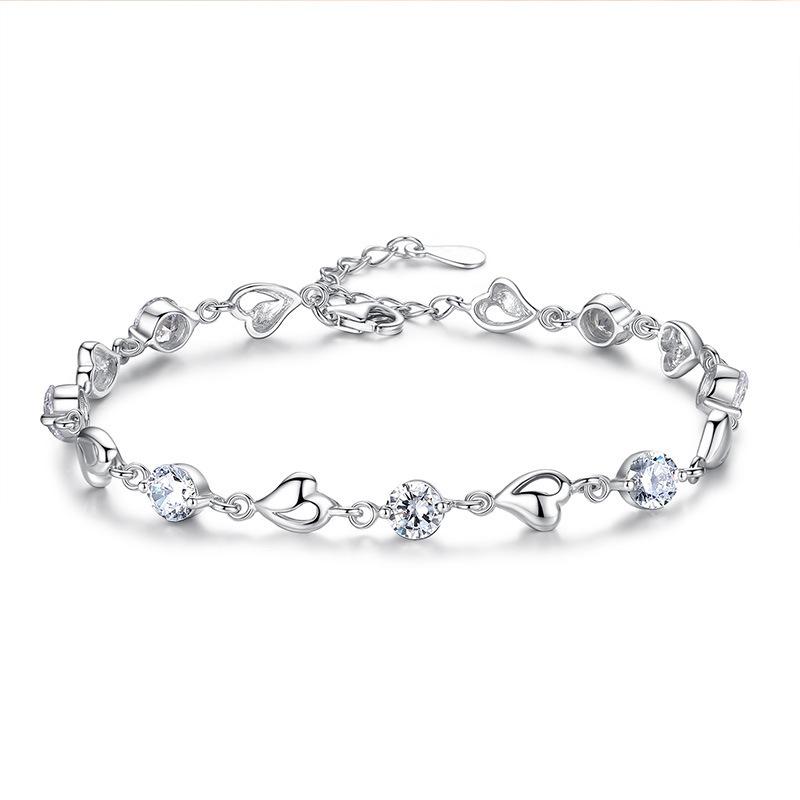 Temperament Bracelet Female Simulation Diamond Bracelet Simple Low Luxury Love Heart Bracelet Jewelry