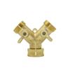 Brass 3/4 Inch Thread 2- Way Garden Tap Water Splitter Copper Y Irrigation Valve 5/8" Quick Connector Cranes Adapter 1pcs