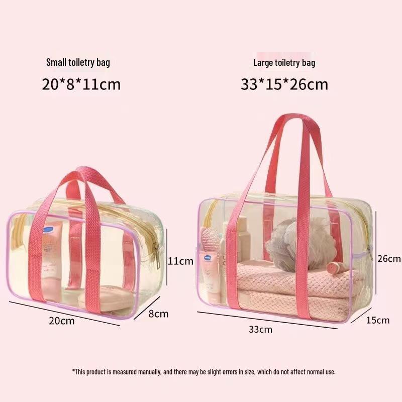 Clear Waterproof Travel Toiletry Bag - Portable, Durable PVC Cosmetic Organizer