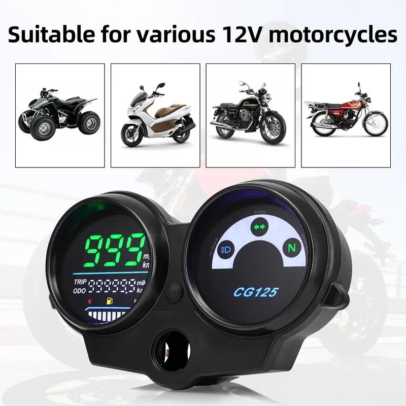 QC LED Digital Meter Motorcycle Speedometer Fuel Level Gauge For CG125 Year 2000 To 2008 Fan 125 Titan 125 2013 Dashboad Digital
