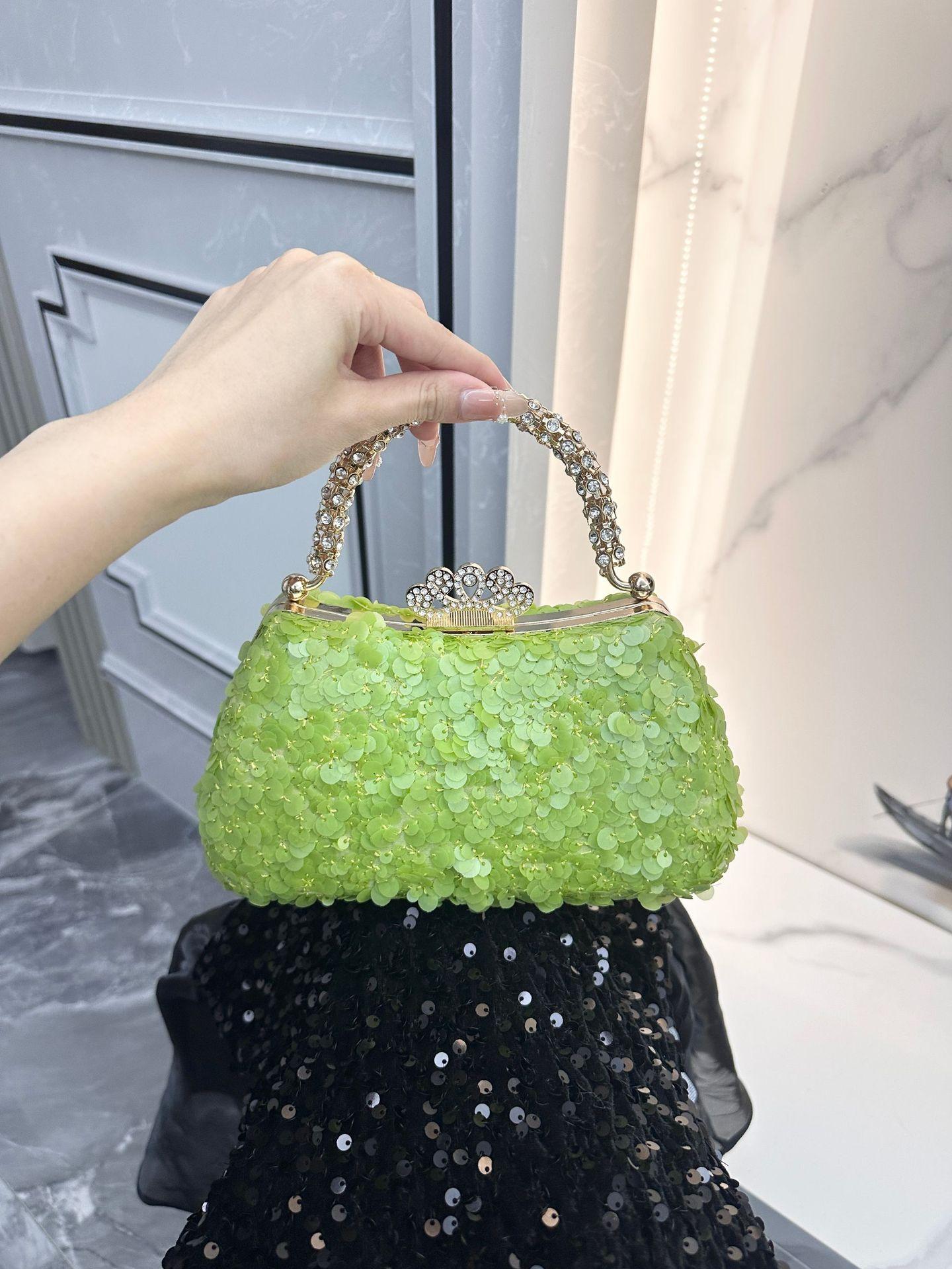 

Wedding premium light luxury sequined bead handbag foreign trade dress party handmade dinner bag