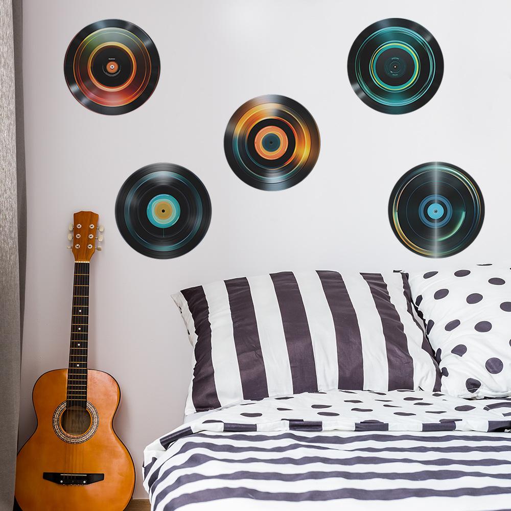 Fun-f74 Music Records Living Room Bedroom Home Background Landscaping Decorative Wall Stickers