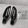 Motorcycle Passenger Footboards, Aluminum Rear Support Pair with Open-Frame Bodies, Ridged Treads, and Mounting Hardware
