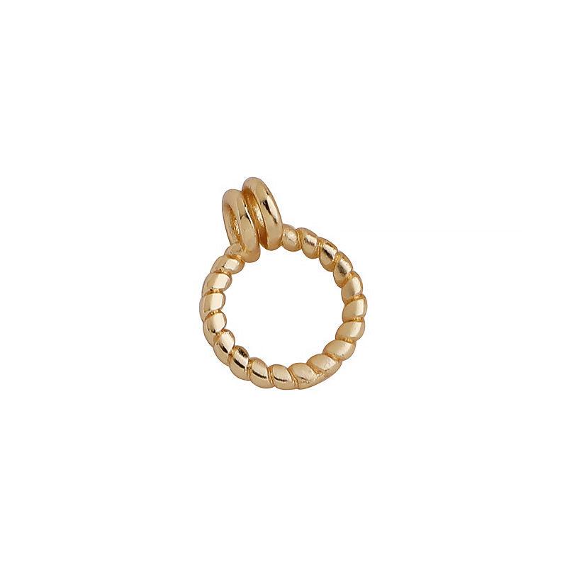 14K Gold plattierter gravierter Doppelkreis-Anhänger & Verbinder für DIY Schmuck