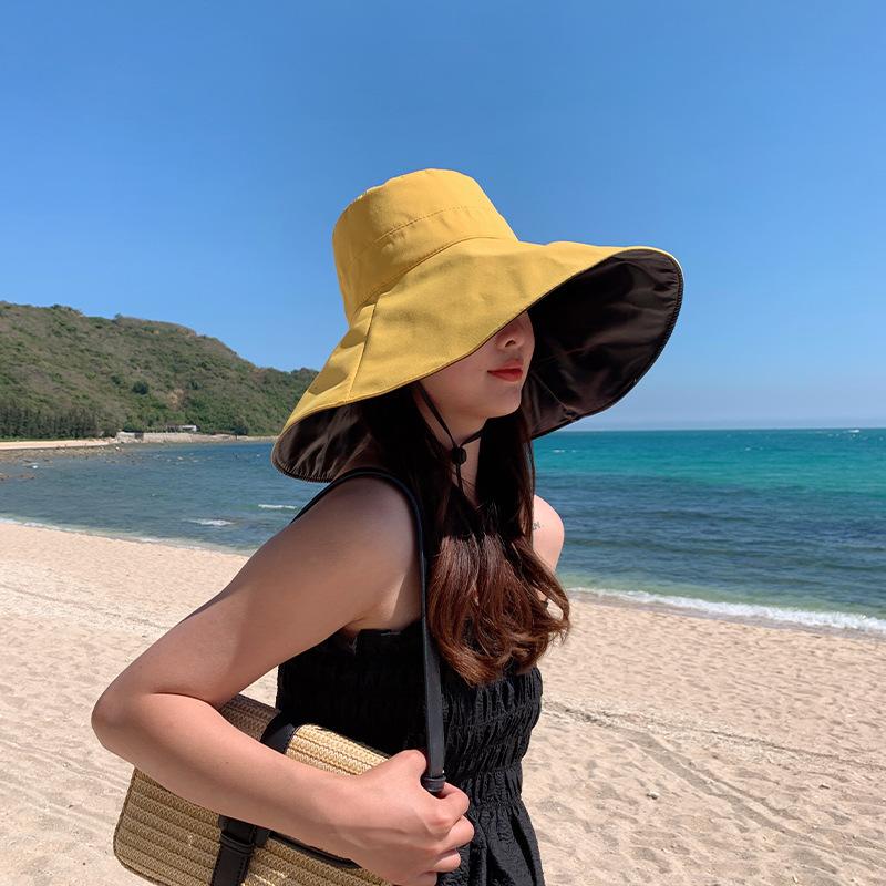 Women's UV protection large brim fashionable versatile large face covering sun hat sun protection hat
