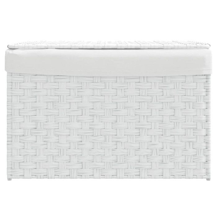 VidaXL Laundry Basket with Lid White 55.5x35x34cm Woven Resin 372053
